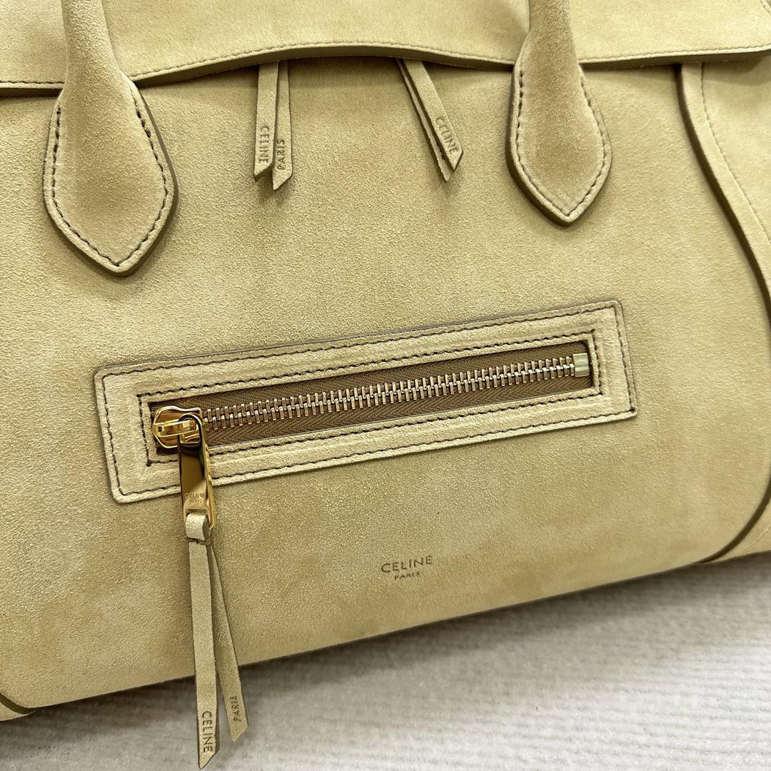 Celine L100E3GW2 MEDIUM NEW LUGGAGE IN SUPPLE Suede 123693 Apricot