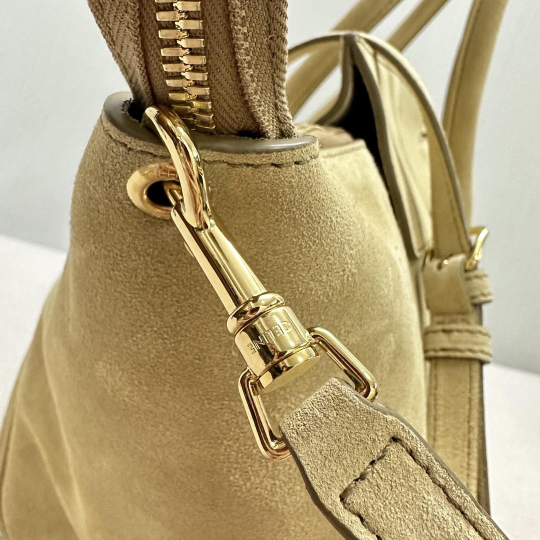 Celine L100E3GW2 MEDIUM NEW LUGGAGE IN SUPPLE Suede 123693 Apricot