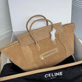 Celine L100E3GW2 MEDIUM NEW LUGGAGE IN SUPPLE Suede 123693 Camel - Default Title - View 1