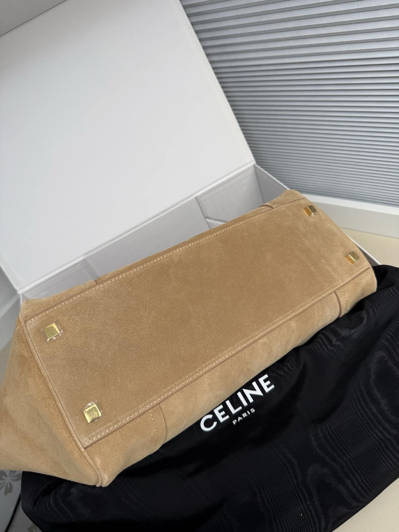 Celine L100E3GW2 MEDIUM NEW LUGGAGE IN SUPPLE Suede 123693 Camel
