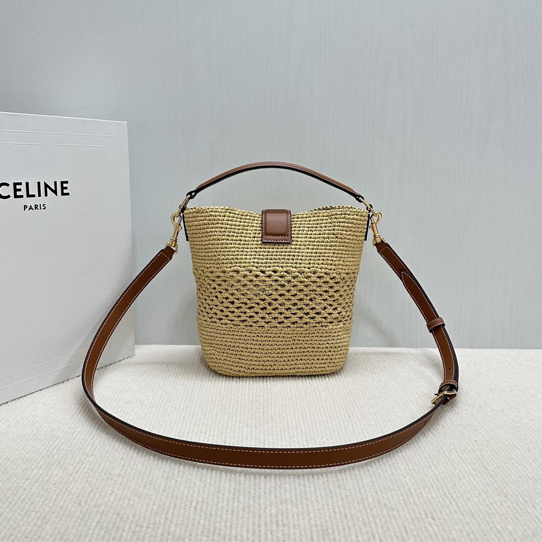 Celine LOUISE Small Bucket TRIOMPHE bag 119742 Nature