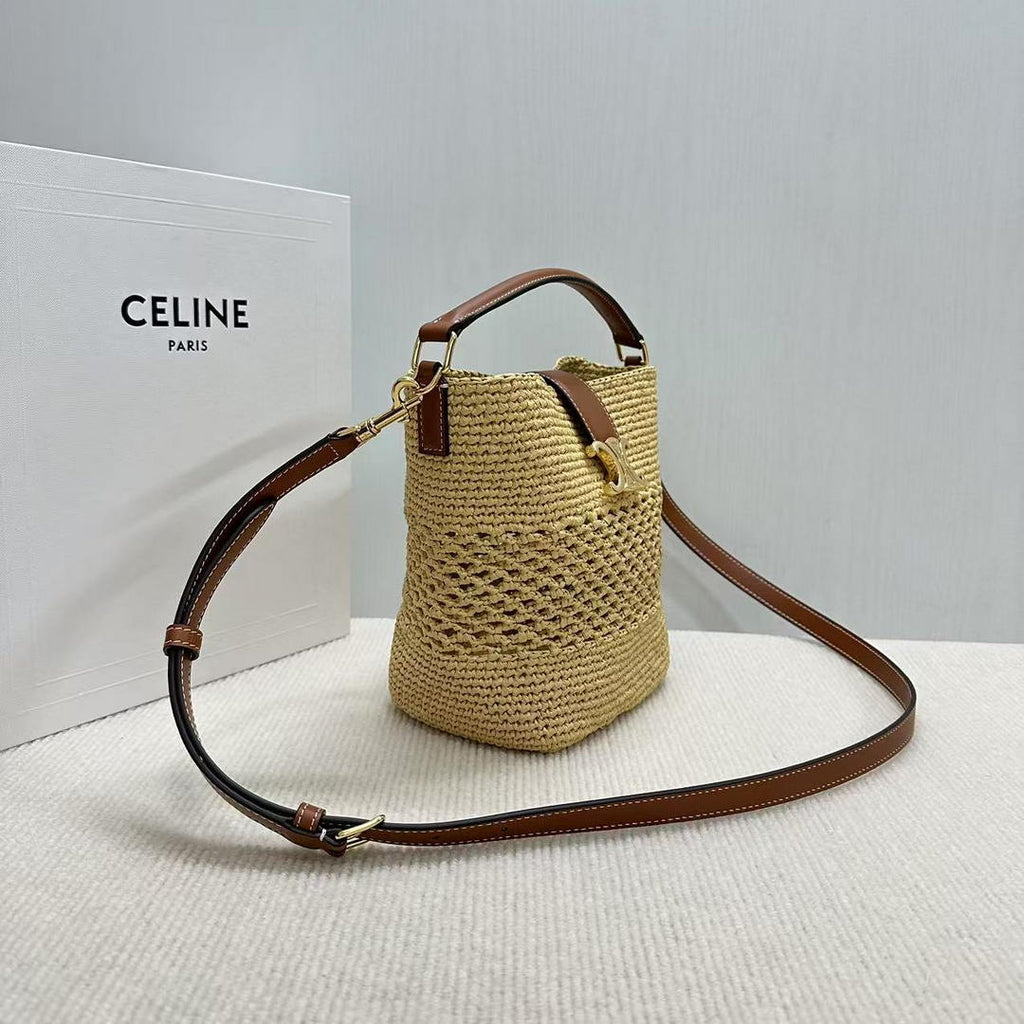 Celine LOUISE Small Bucket TRIOMPHE bag 119742 Nature