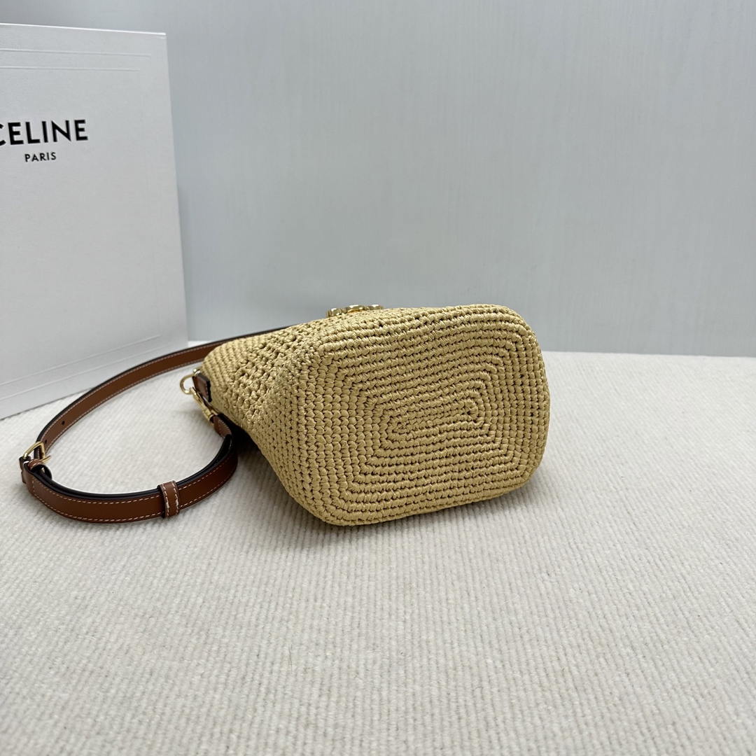 Celine LOUISE Small Bucket TRIOMPHE bag 119742 Nature