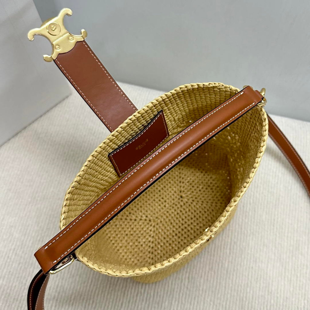 Celine LOUISE Small Bucket TRIOMPHE bag 119742 Nature