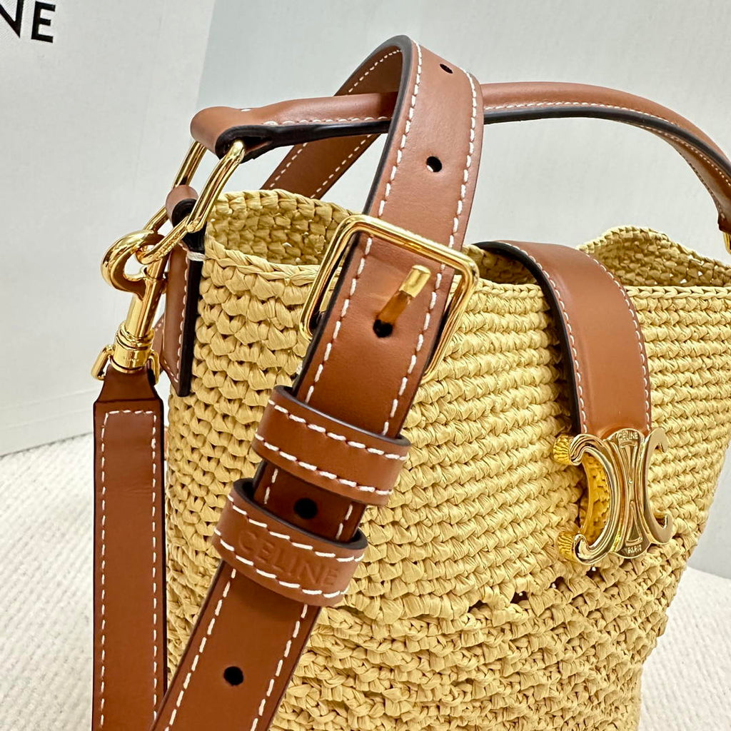 Celine LOUISE Small Bucket TRIOMPHE bag 119742 Nature