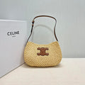 Celine  MEDIUM TILLY BAG IN RAFFIA AND CALFSKIN 119722 Nature