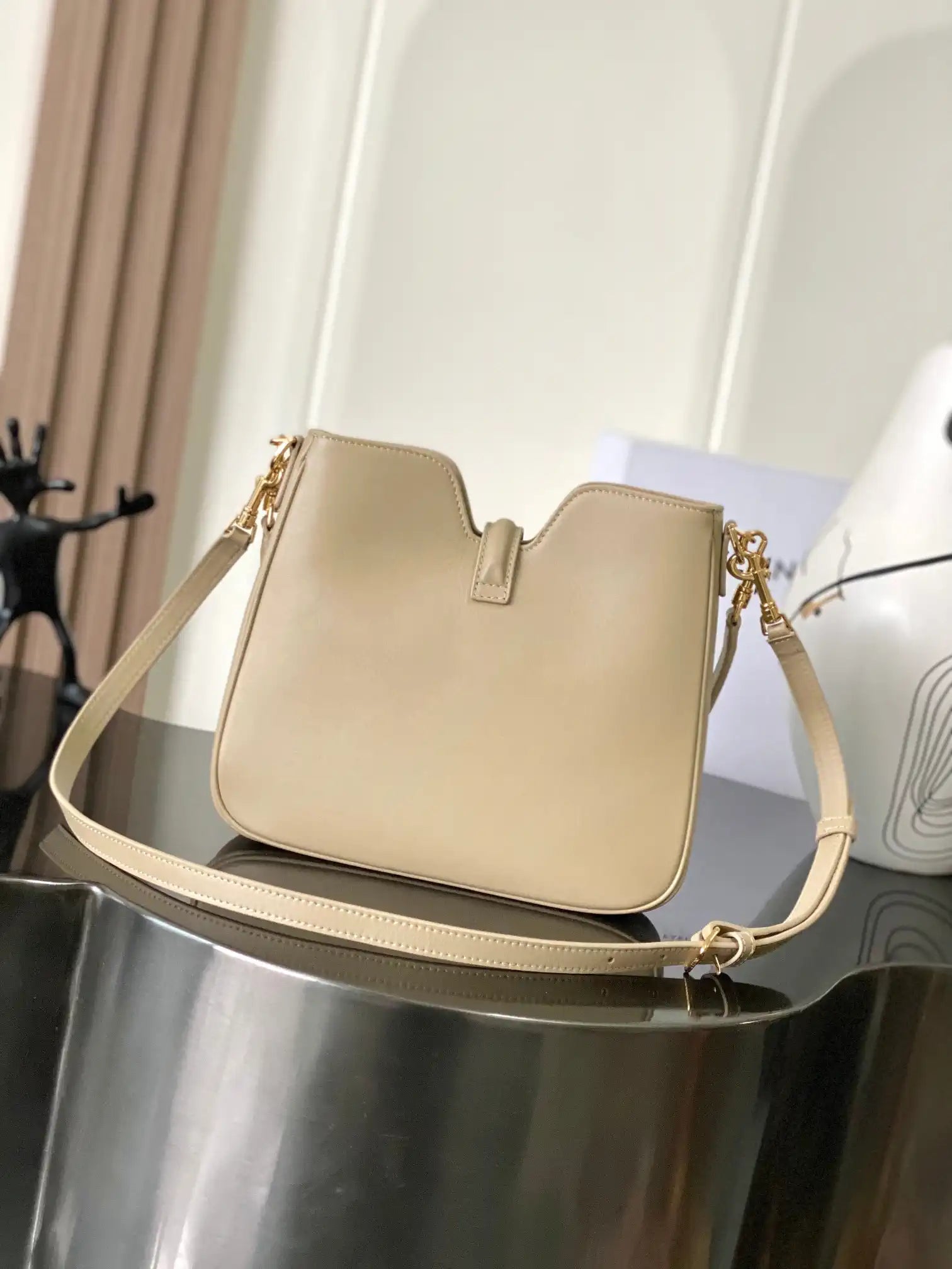 Celine SMALL CAMILLE 16 SOFT BAG IN SMOOTH CALFSKIN 120693FX9 Smoked Brown