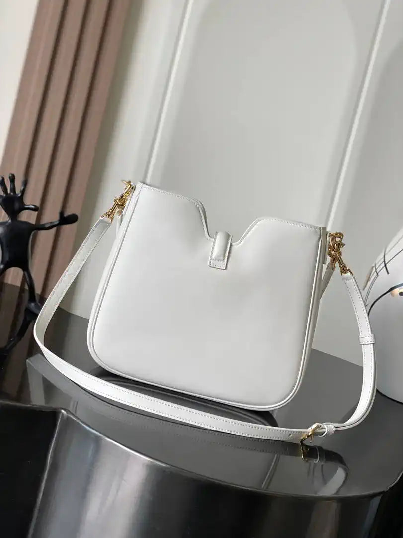 Celine SMALL CAMILLE 16 SOFT BAG IN SMOOTH CALFSKIN 120693FX9 White