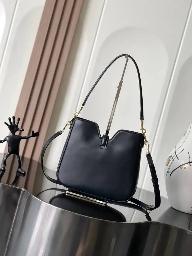 Celine SMALL CAMILLE 16 SOFT BAG IN SMOOTH CALFSKIN 120693FX9 Black