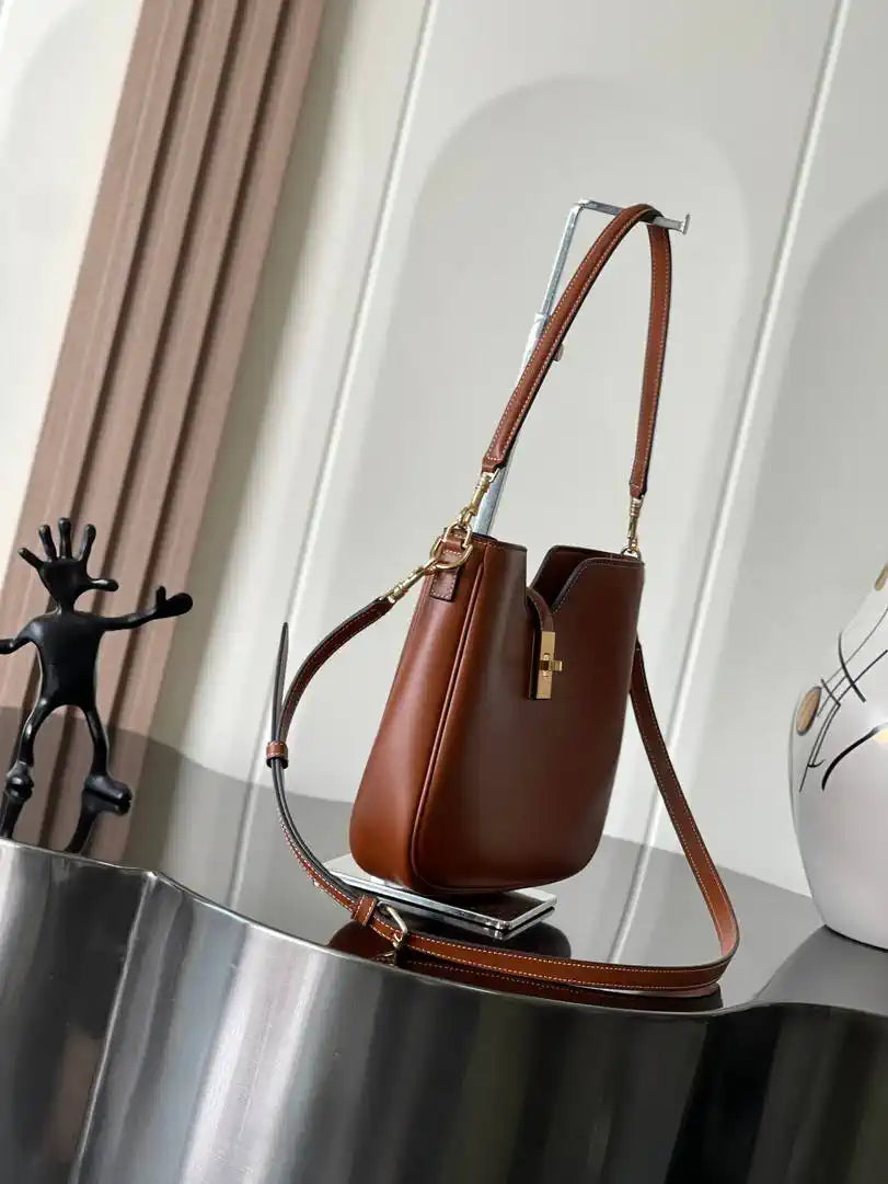 Celine SMALL CAMILLE 16 SOFT BAG IN SMOOTH CALFSKIN 120693FX9 Brown