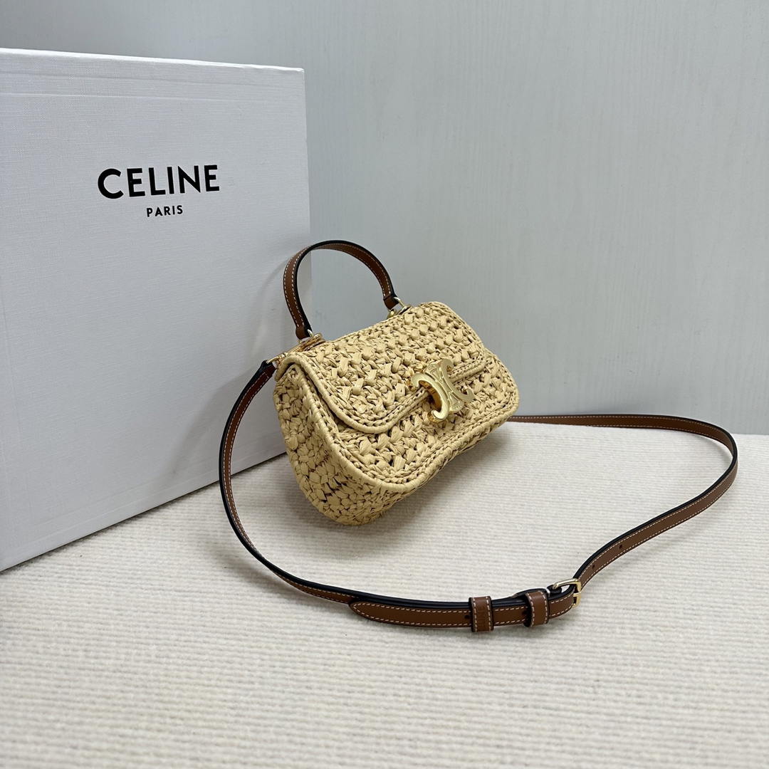 Celine Teen Celine Lola with Raffia Effect Textile 119862 Nature - Default Title - View 3