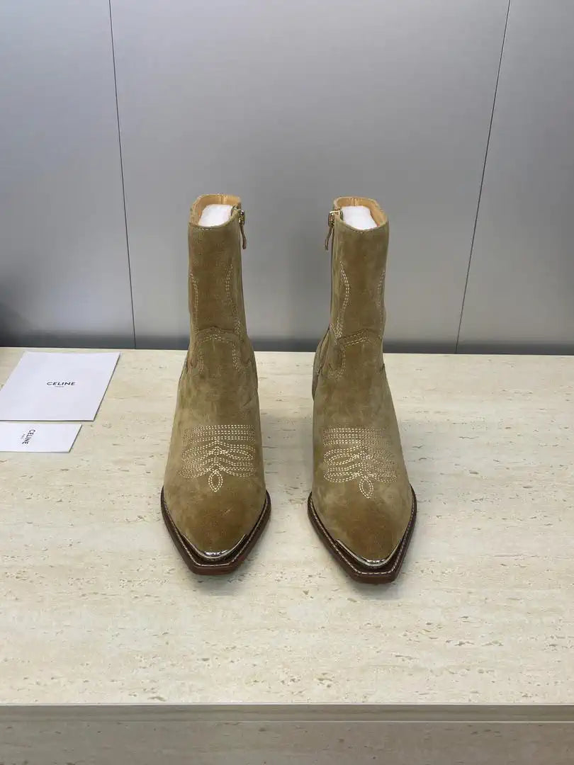 Celine Women Shoes New Punk Style Iron-Toe Motorcycle Ankle boots CE10018