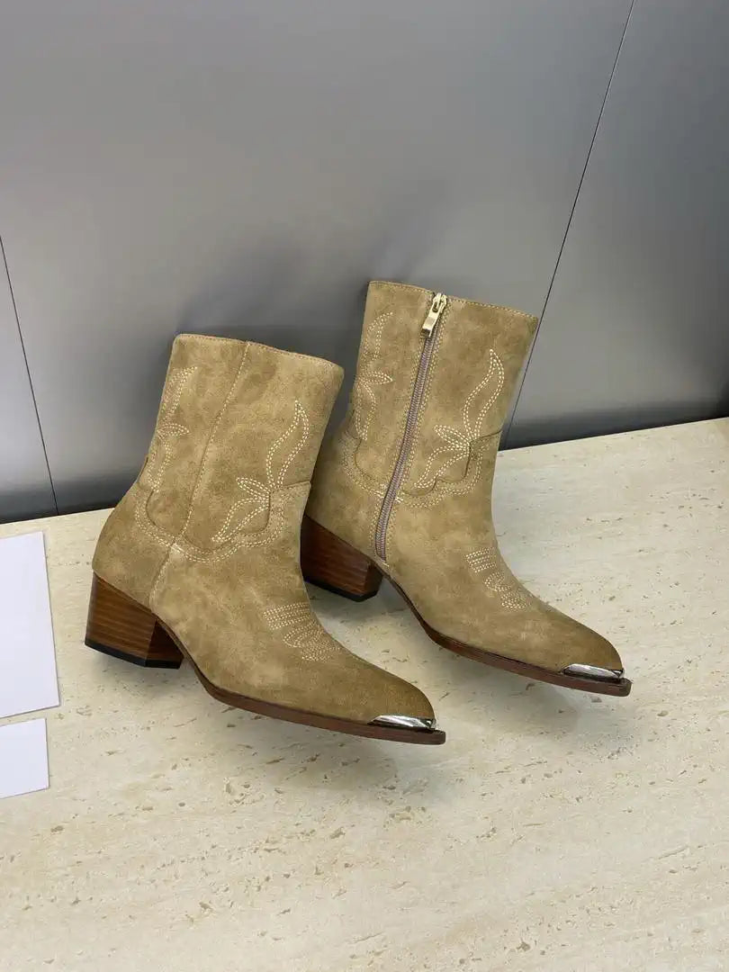 Celine Women Shoes New Punk Style Iron-Toe Motorcycle Ankle boots CE10018