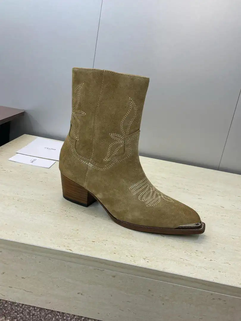Celine Women Shoes New Punk Style Iron-Toe Motorcycle Ankle boots CE10018