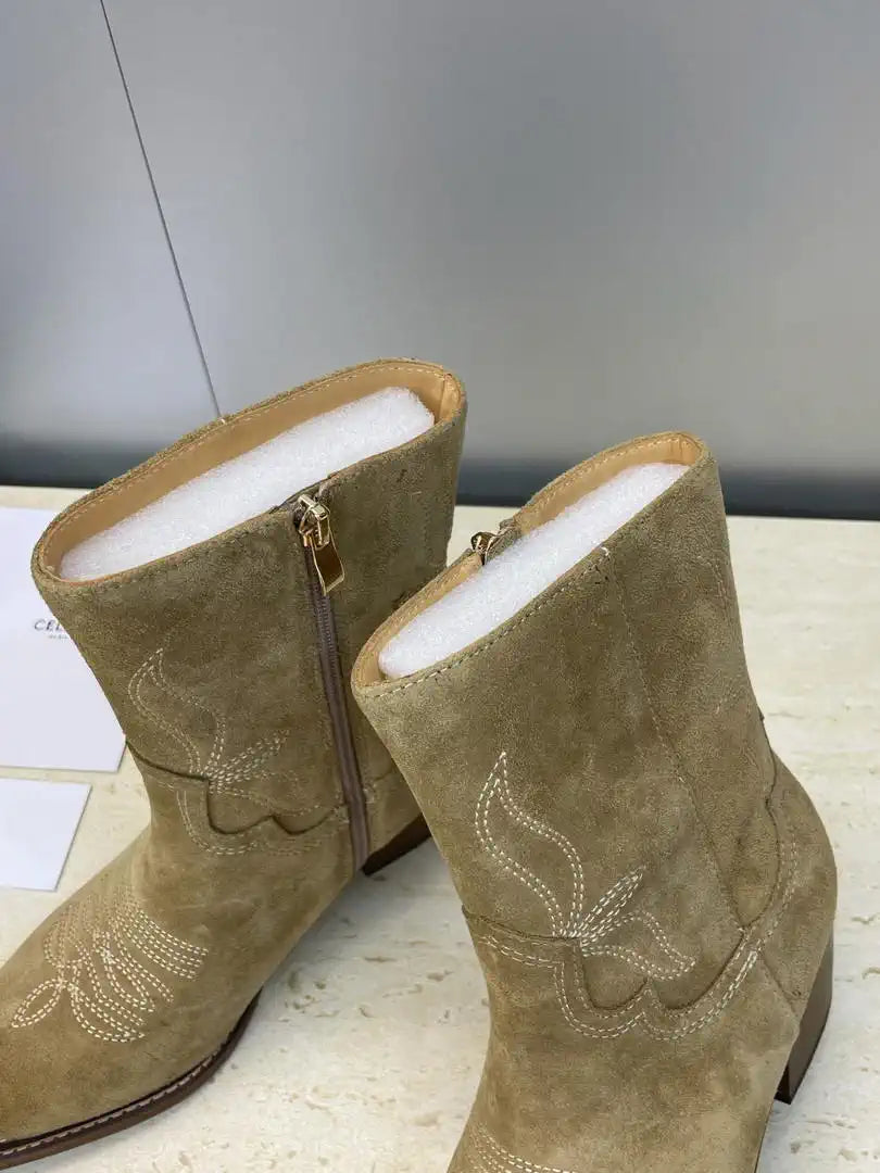Celine Women Shoes New Punk Style Iron-Toe Motorcycle Ankle boots CE10018