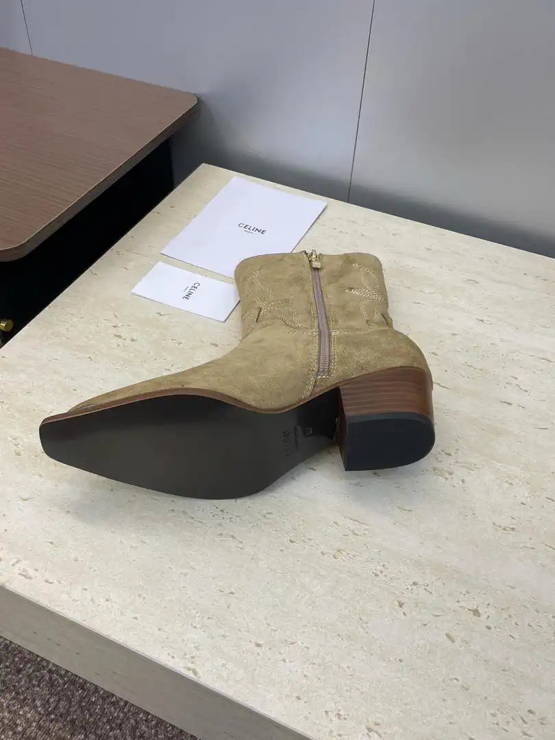 Celine Women Shoes New Punk Style Iron-Toe Motorcycle Ankle boots CE10018
