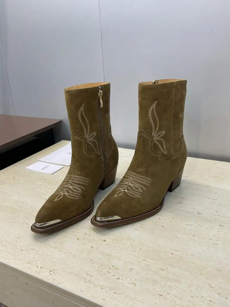 Celine Women Shoes New Punk Style Iron-Toe Motorcycle Ankle boots CE10019