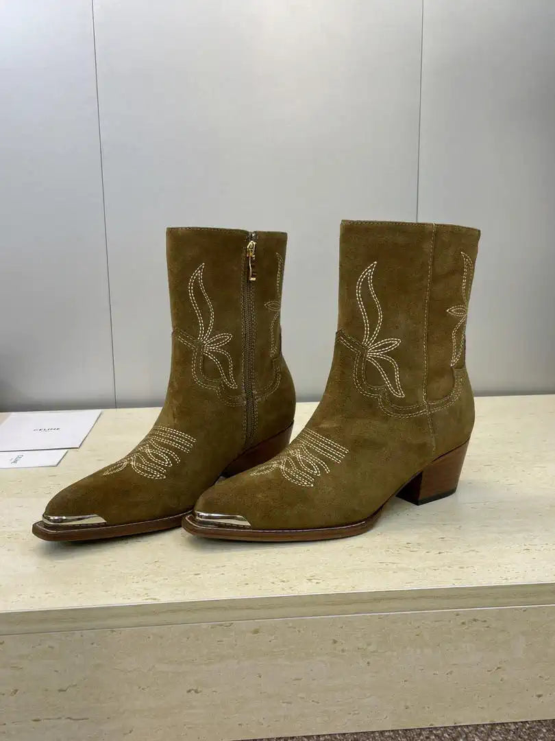 Celine Women Shoes New Punk Style Iron-Toe Motorcycle Ankle boots CE10019