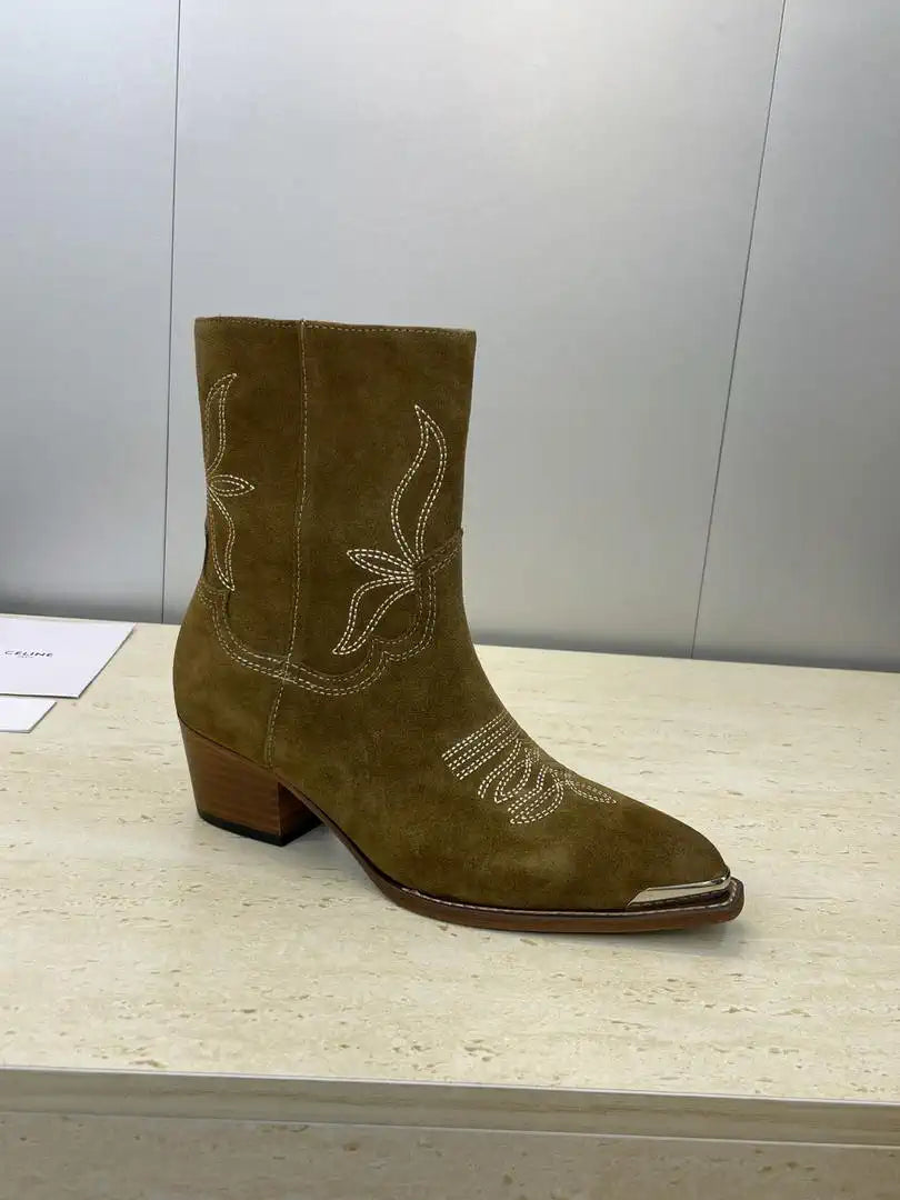 Celine Women Shoes New Punk Style Iron-Toe Motorcycle Ankle boots CE10019