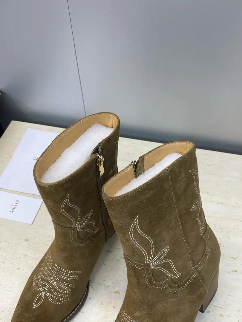 Celine Women Shoes New Punk Style Iron-Toe Motorcycle Ankle boots CE10019