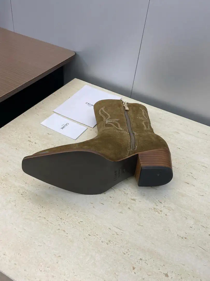 Celine Women Shoes New Punk Style Iron-Toe Motorcycle Ankle boots CE10019