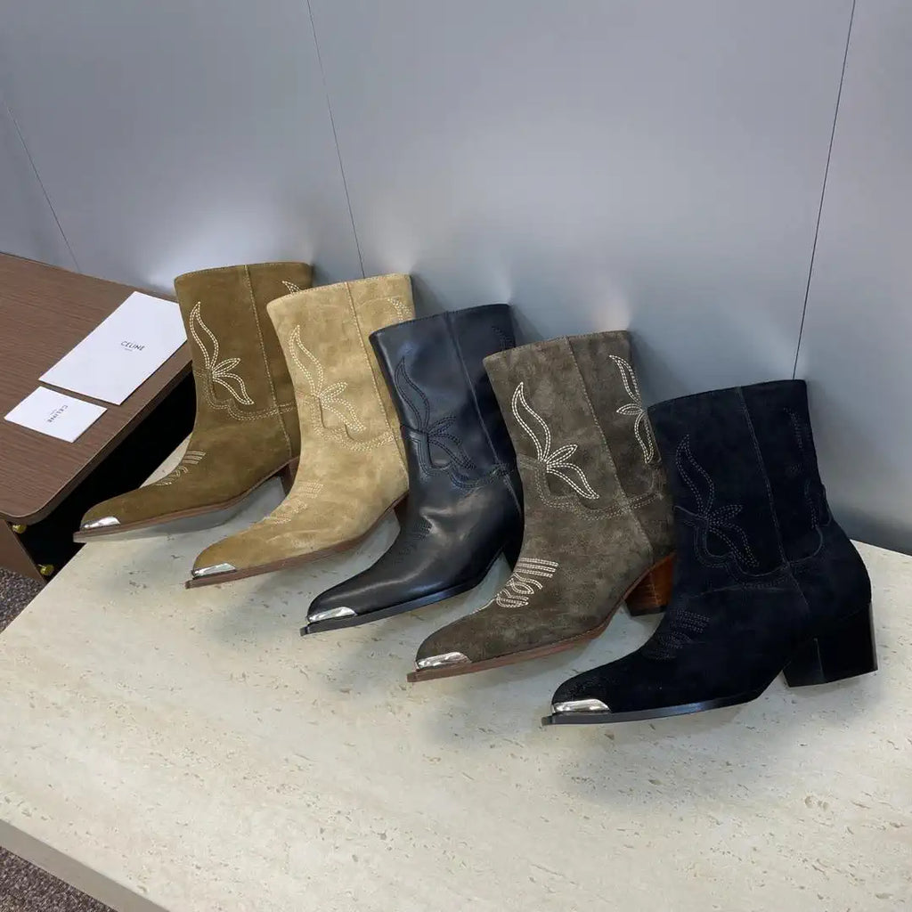 Celine Women Shoes New Punk Style Iron-Toe Motorcycle Ankle boots CE10019