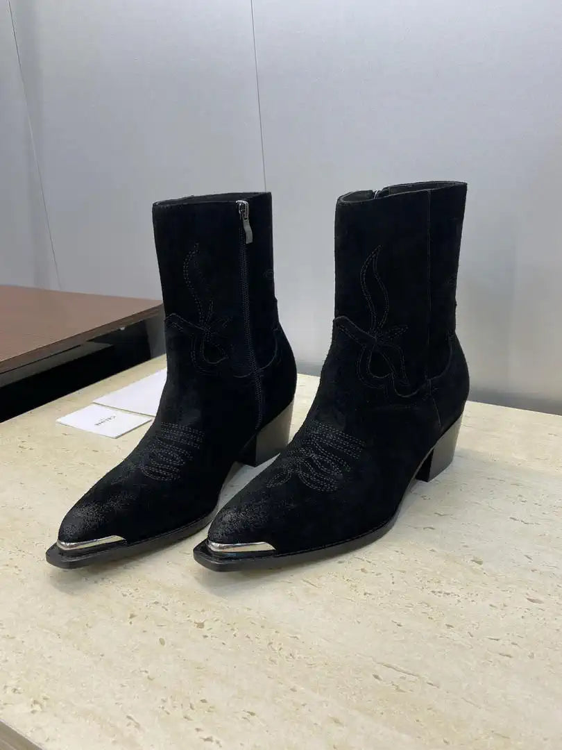 Celine Women Shoes New Punk Style Iron-Toe Motorcycle Ankle boots CE10020