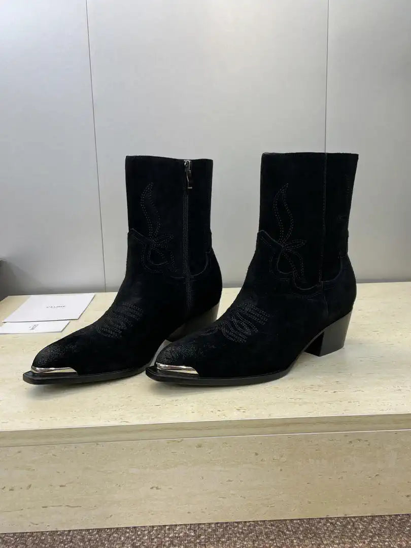 Celine Women Shoes New Punk Style Iron-Toe Motorcycle Ankle boots CE10020