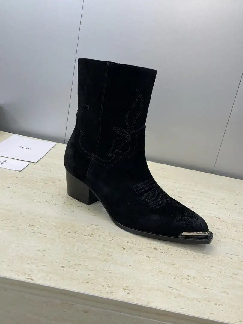Celine Women Shoes New Punk Style Iron-Toe Motorcycle Ankle boots CE10020