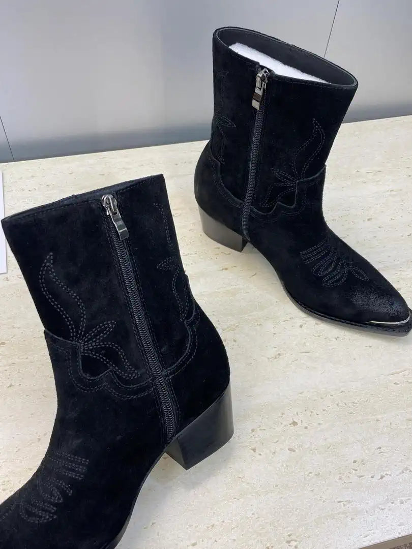 Celine Women Shoes New Punk Style Iron-Toe Motorcycle Ankle boots CE10020