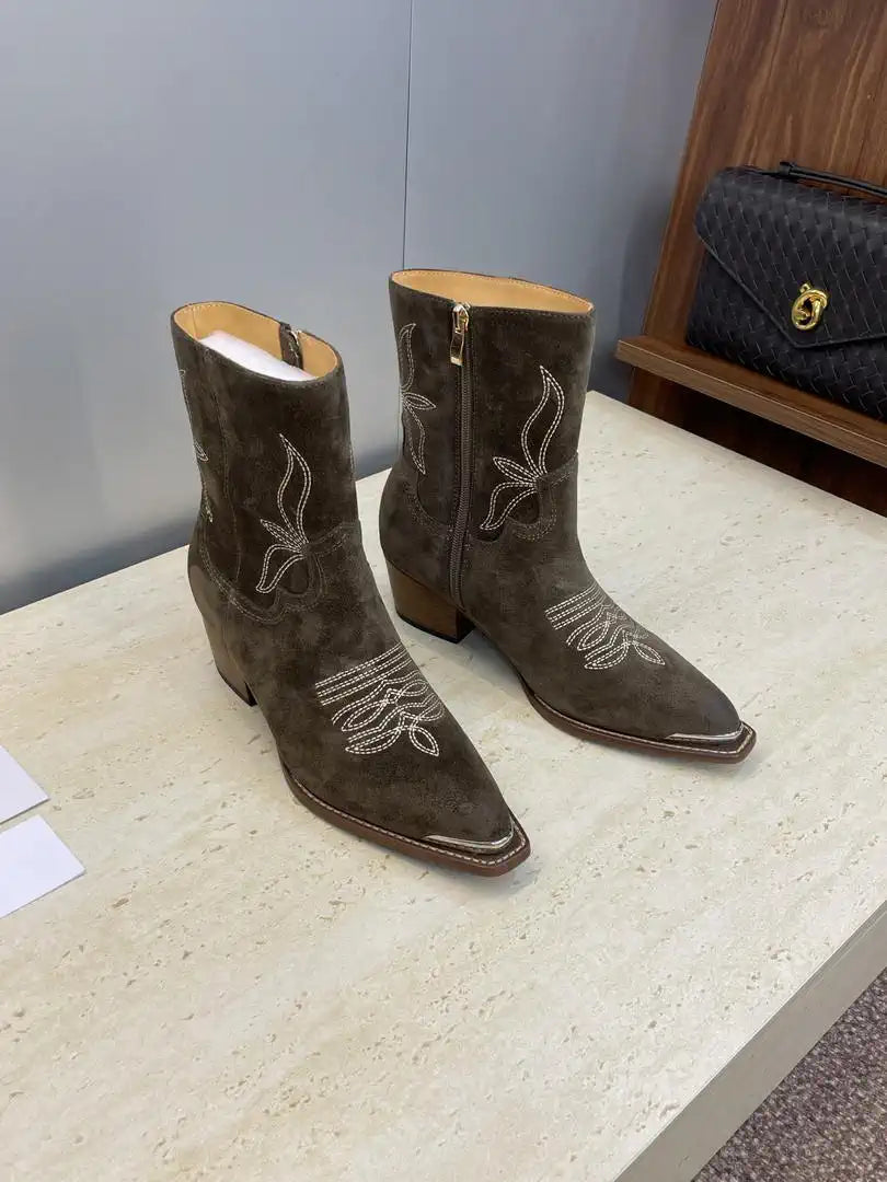 Celine Women Shoes New Punk Style Iron-Toe Motorcycle Ankle boots CE10021
