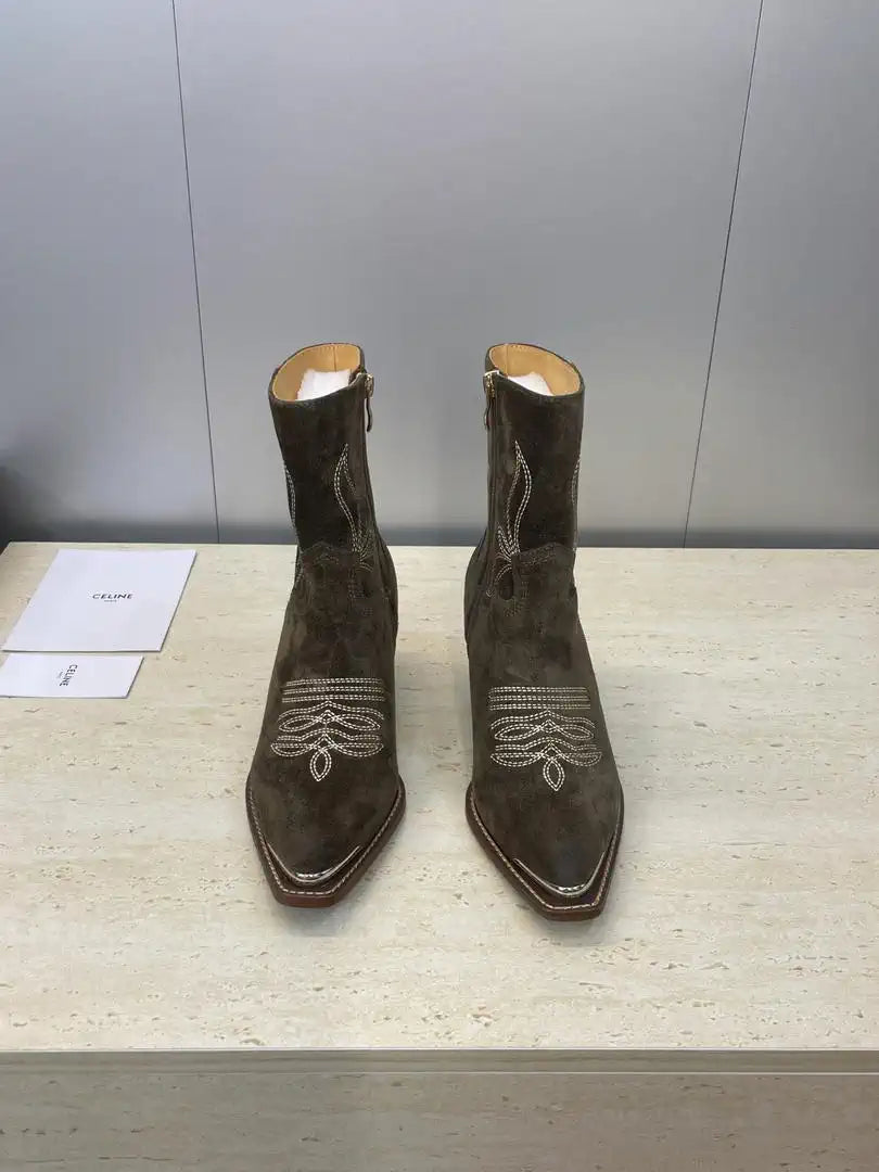 Celine Women Shoes New Punk Style Iron-Toe Motorcycle Ankle boots CE10021