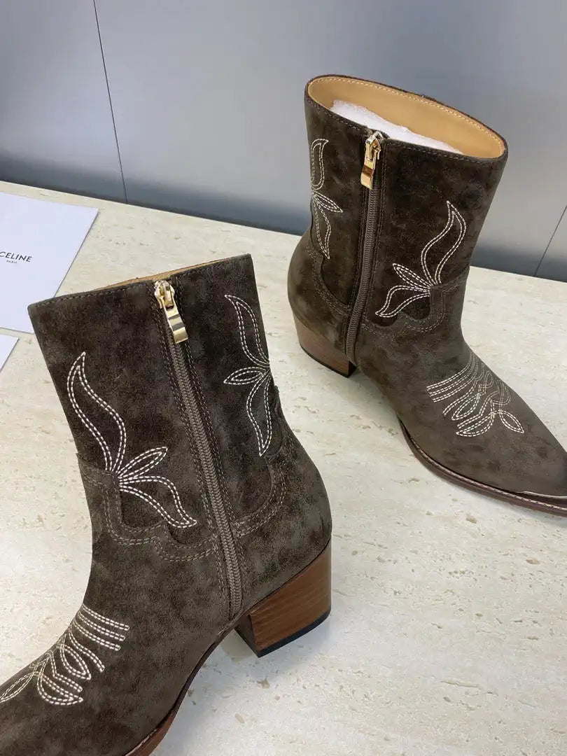 Celine Women Shoes New Punk Style Iron-Toe Motorcycle Ankle boots CE10021