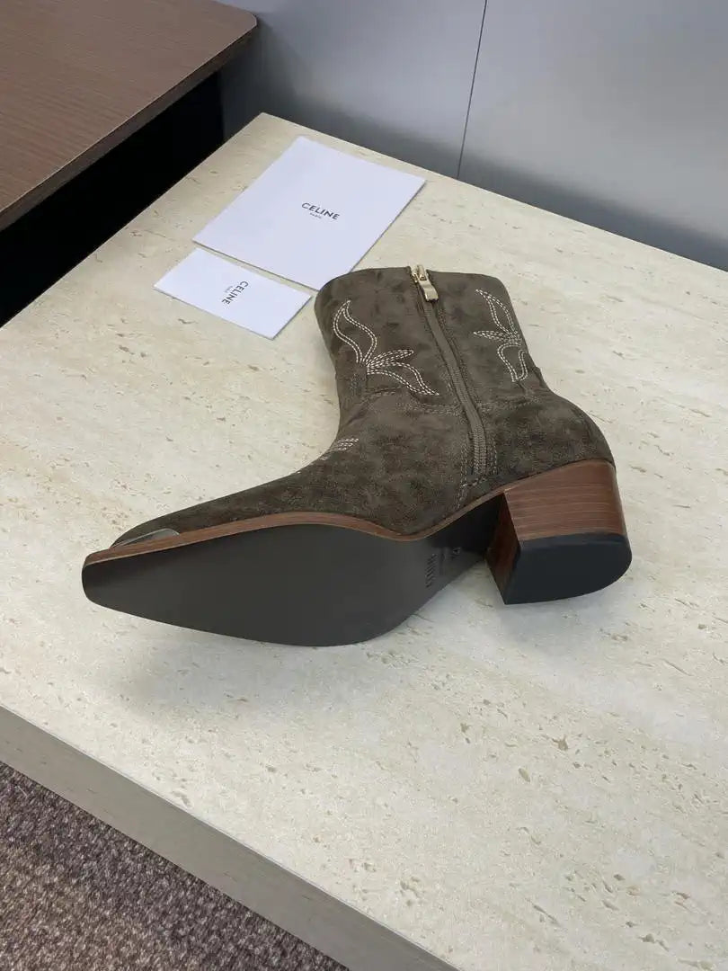 Celine Women Shoes New Punk Style Iron-Toe Motorcycle Ankle boots CE10021