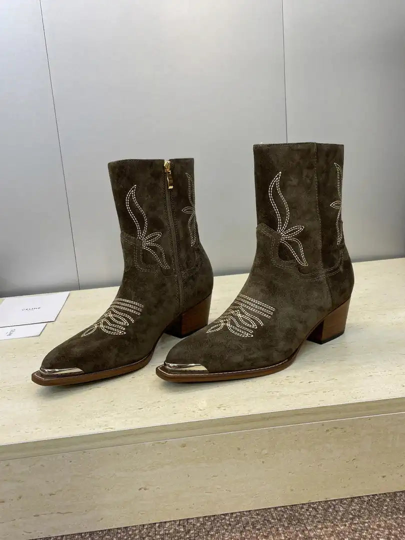 Celine Women Shoes New Punk Style Iron-Toe Motorcycle Ankle boots CE10021