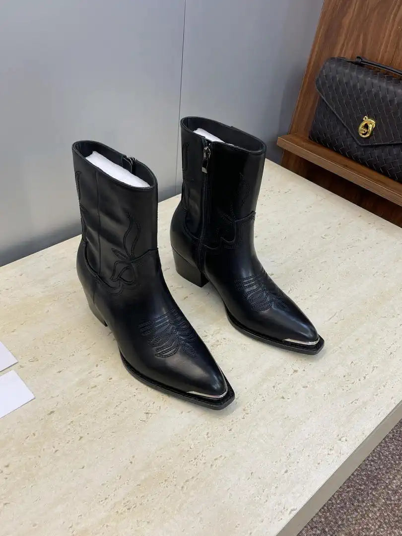 Celine Women Shoes New Punk Style Iron-Toe Motorcycle Ankle boots CE10022