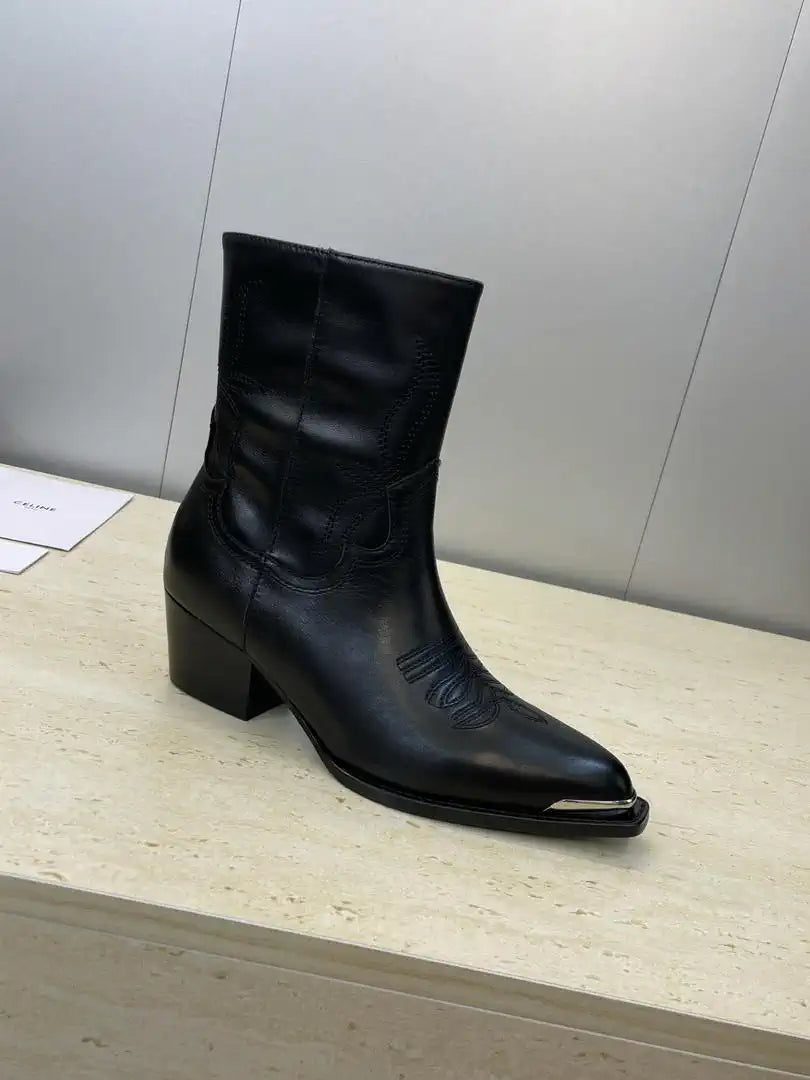 Celine Women Shoes New Punk Style Iron-Toe Motorcycle Ankle boots CE10022
