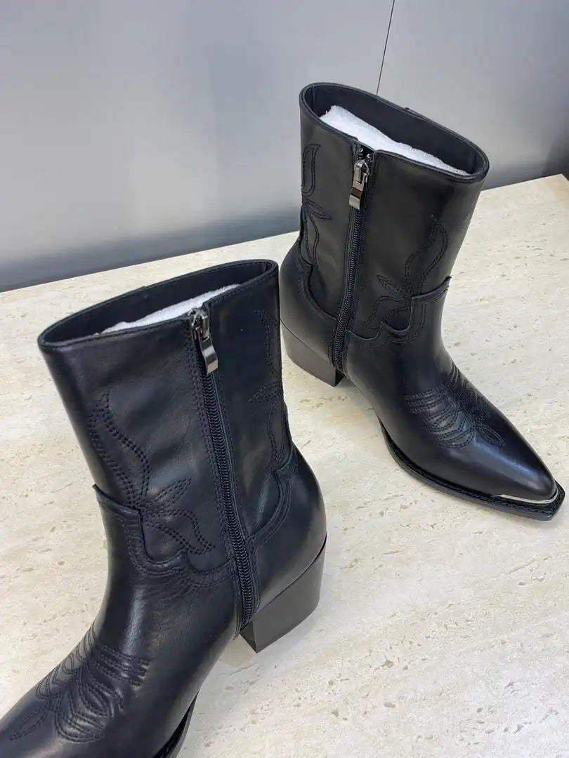 Celine Women Shoes New Punk Style Iron-Toe Motorcycle Ankle boots CE10022