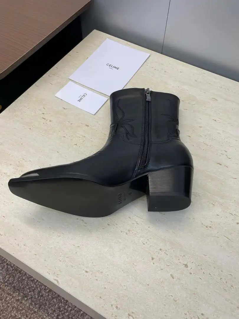 Celine Women Shoes New Punk Style Iron-Toe Motorcycle Ankle boots CE10022