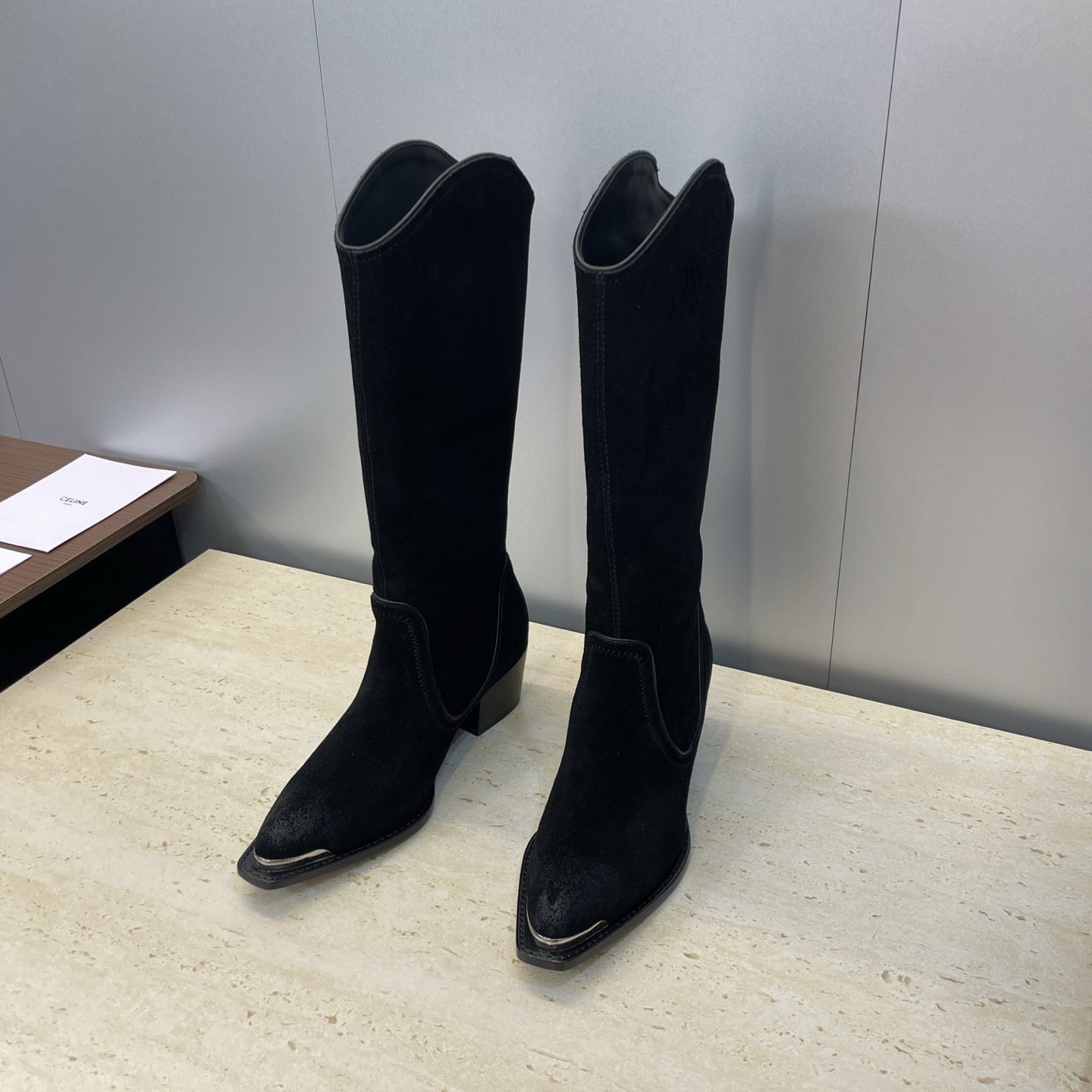 Celine Women Shoes New Punk Style Iron-Toe Motorcycle Boots CE10012