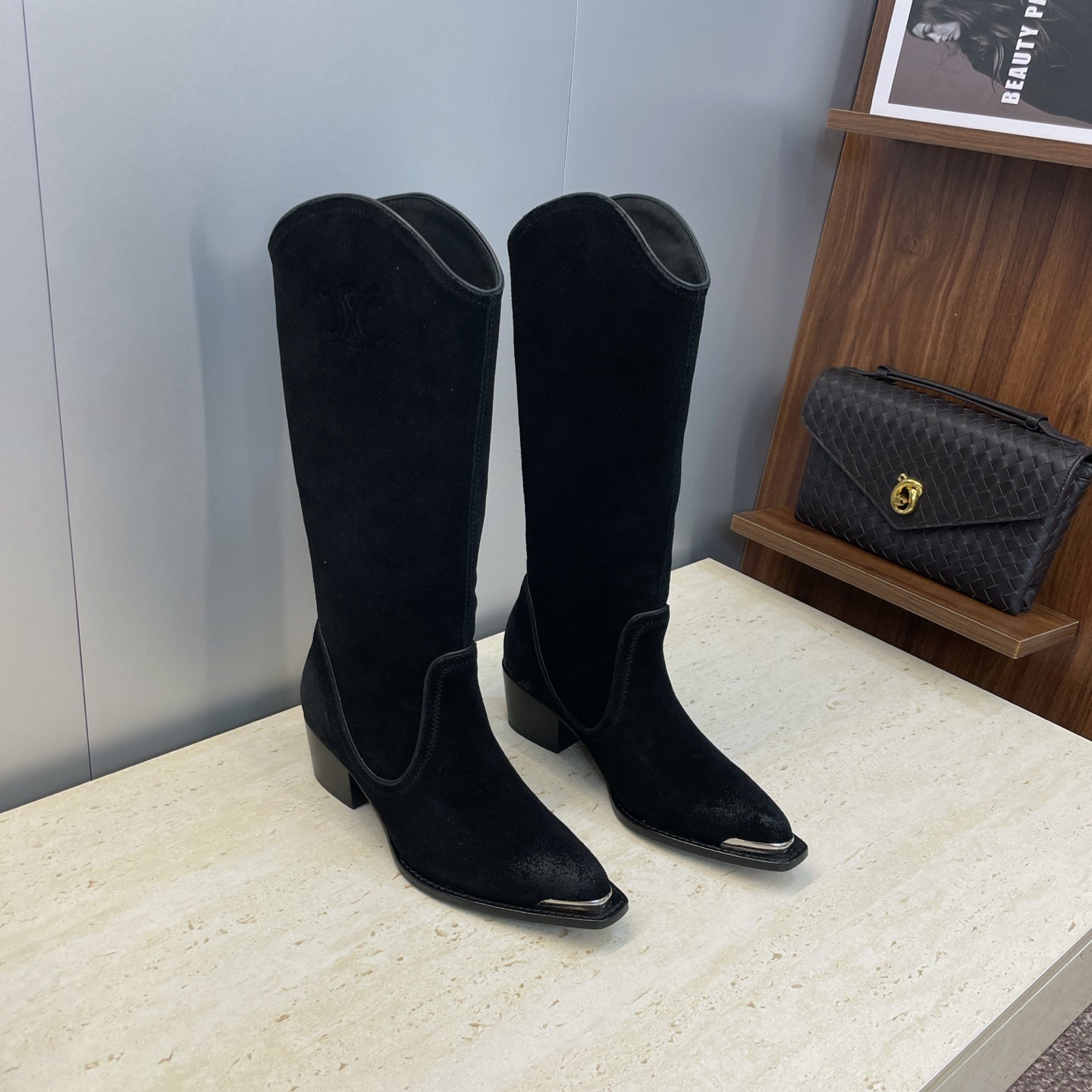 Celine Women Shoes New Punk Style Iron-Toe Motorcycle Boots CE10012