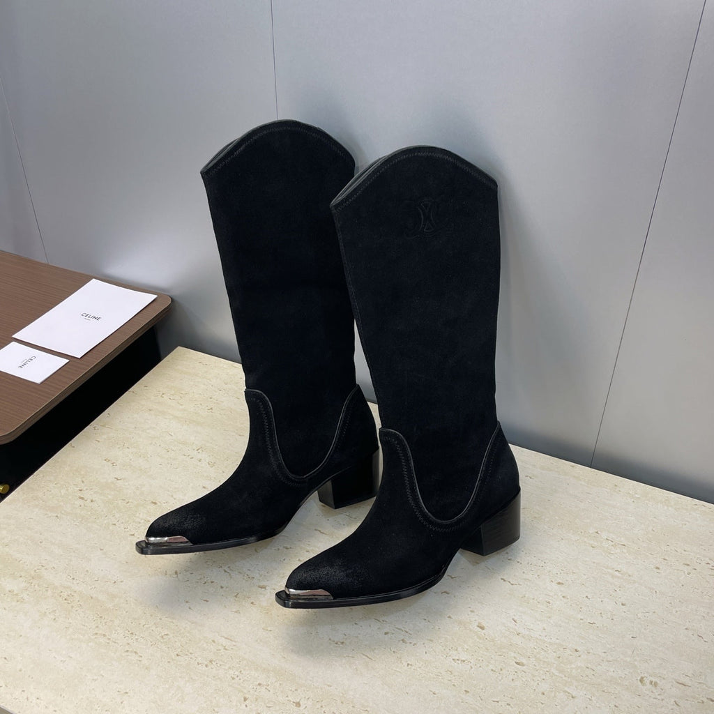 Celine Women Shoes New Punk Style Iron-Toe Motorcycle Boots CE10012