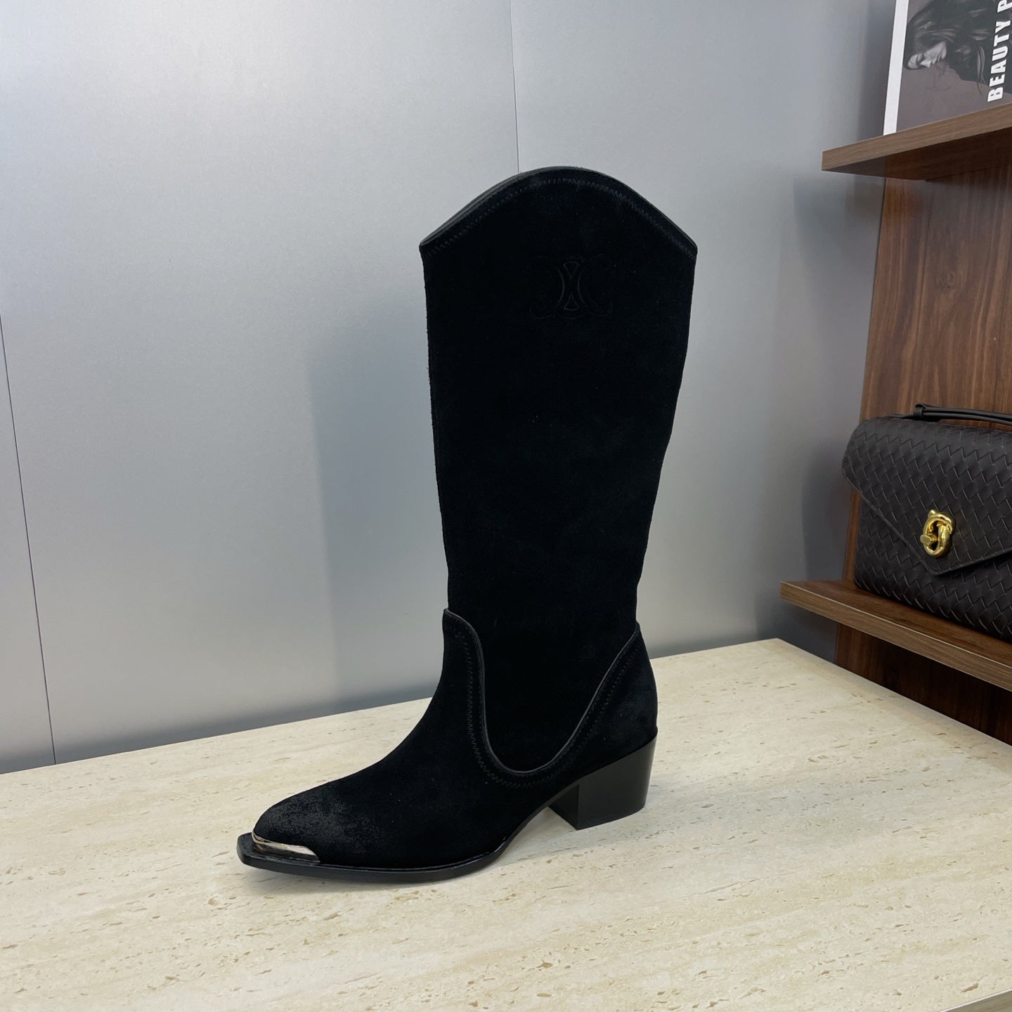 Celine Women Shoes New Punk Style Iron-Toe Motorcycle Boots CE10012