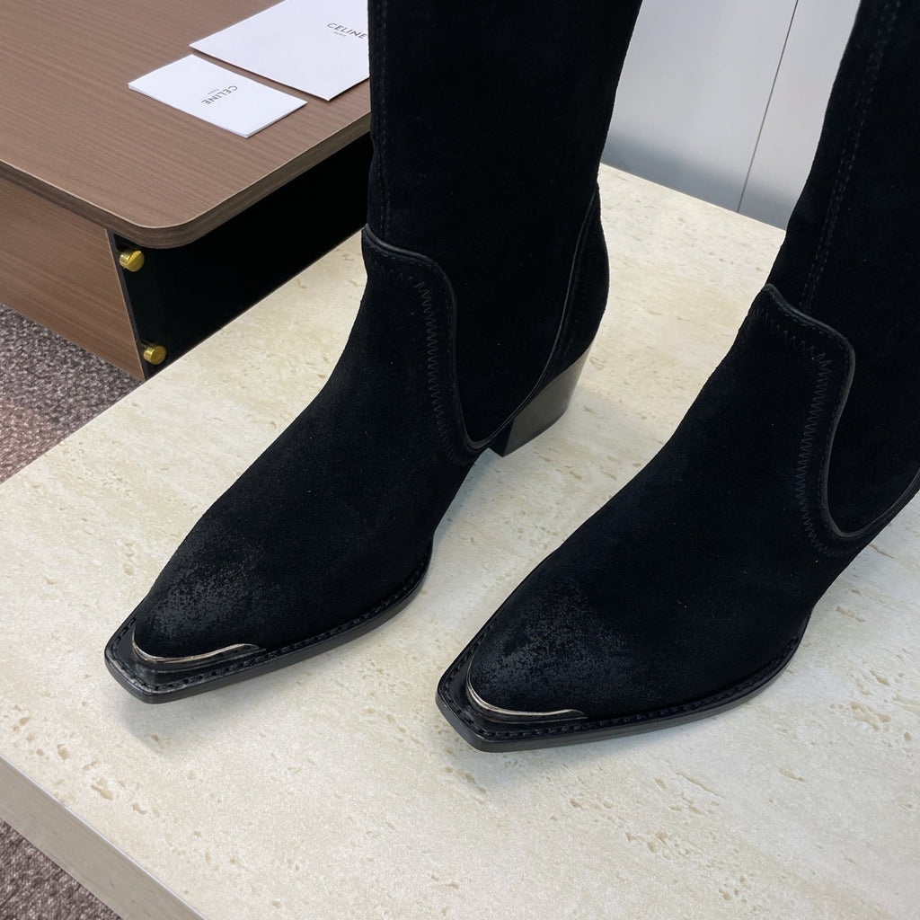 Celine Women Shoes New Punk Style Iron-Toe Motorcycle Boots CE10012