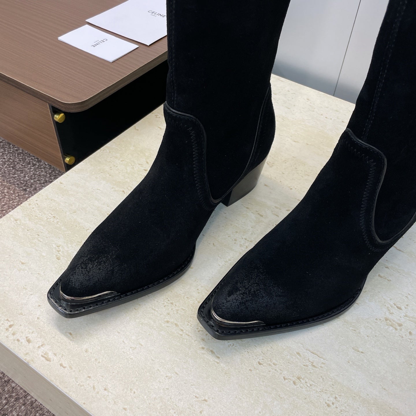 Celine Women Shoes New Punk Style Iron-Toe Motorcycle Boots CE10012