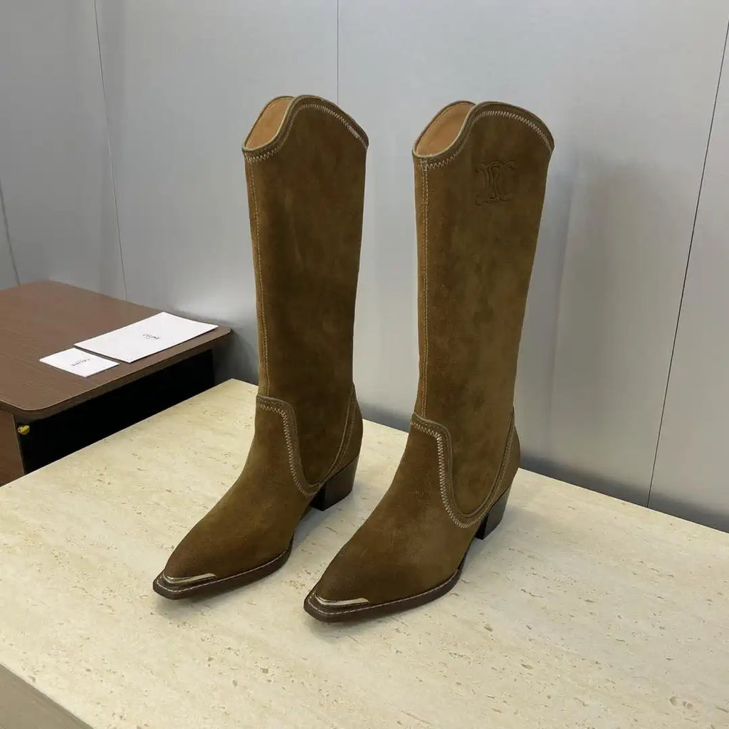 Celine Women Shoes New Punk Style Iron-Toe Motorcycle Boots CE10015
