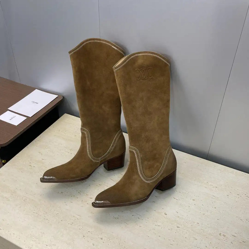 Celine Women Shoes New Punk Style Iron-Toe Motorcycle Boots CE10015