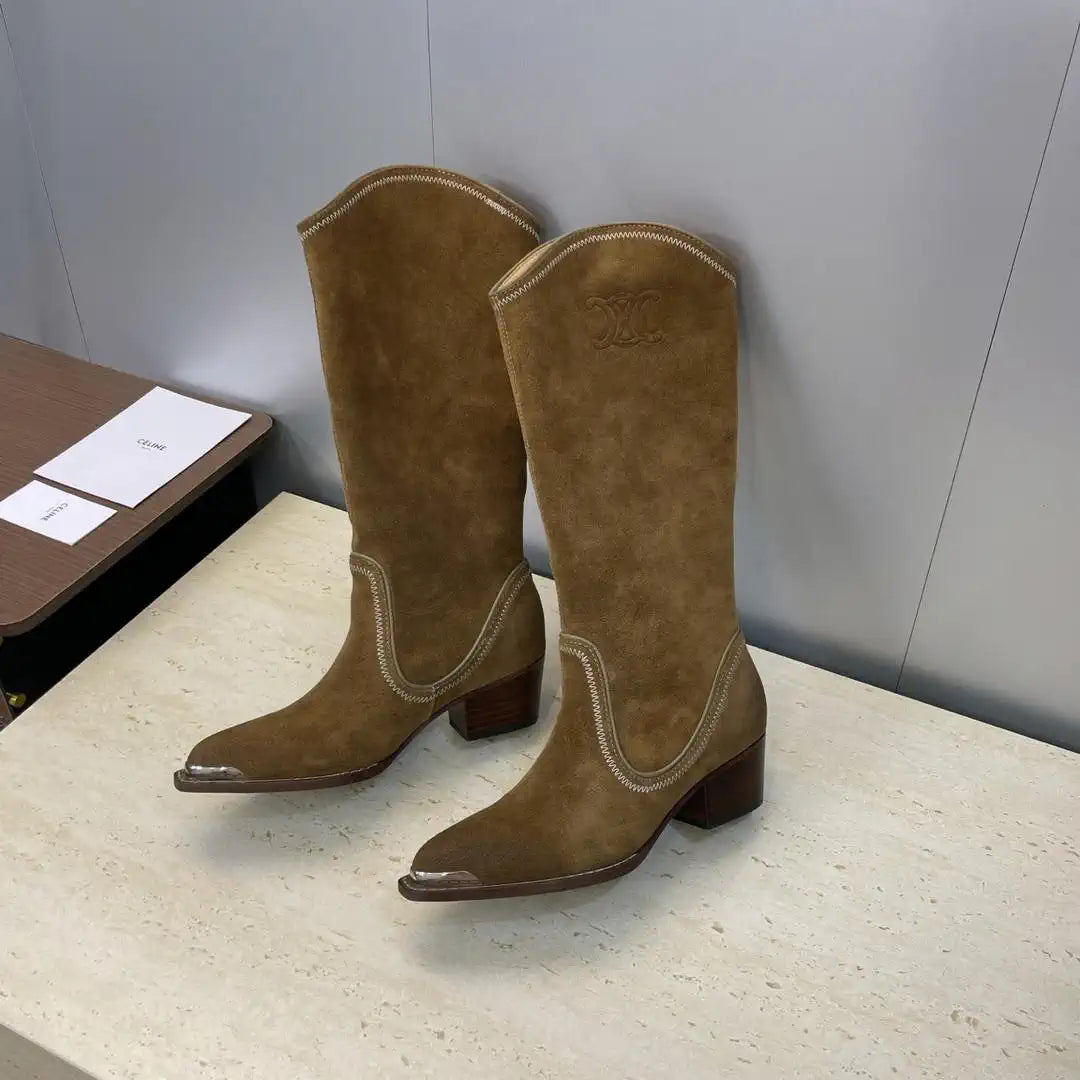 Celine Women Shoes New Punk Style Iron-Toe Motorcycle Boots CE10015