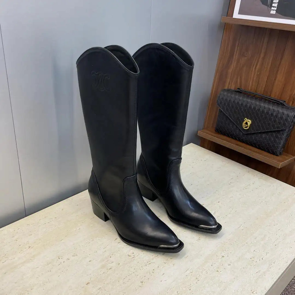 Celine Women Shoes New Punk Style Iron-Toe Motorcycle Boots CE10016