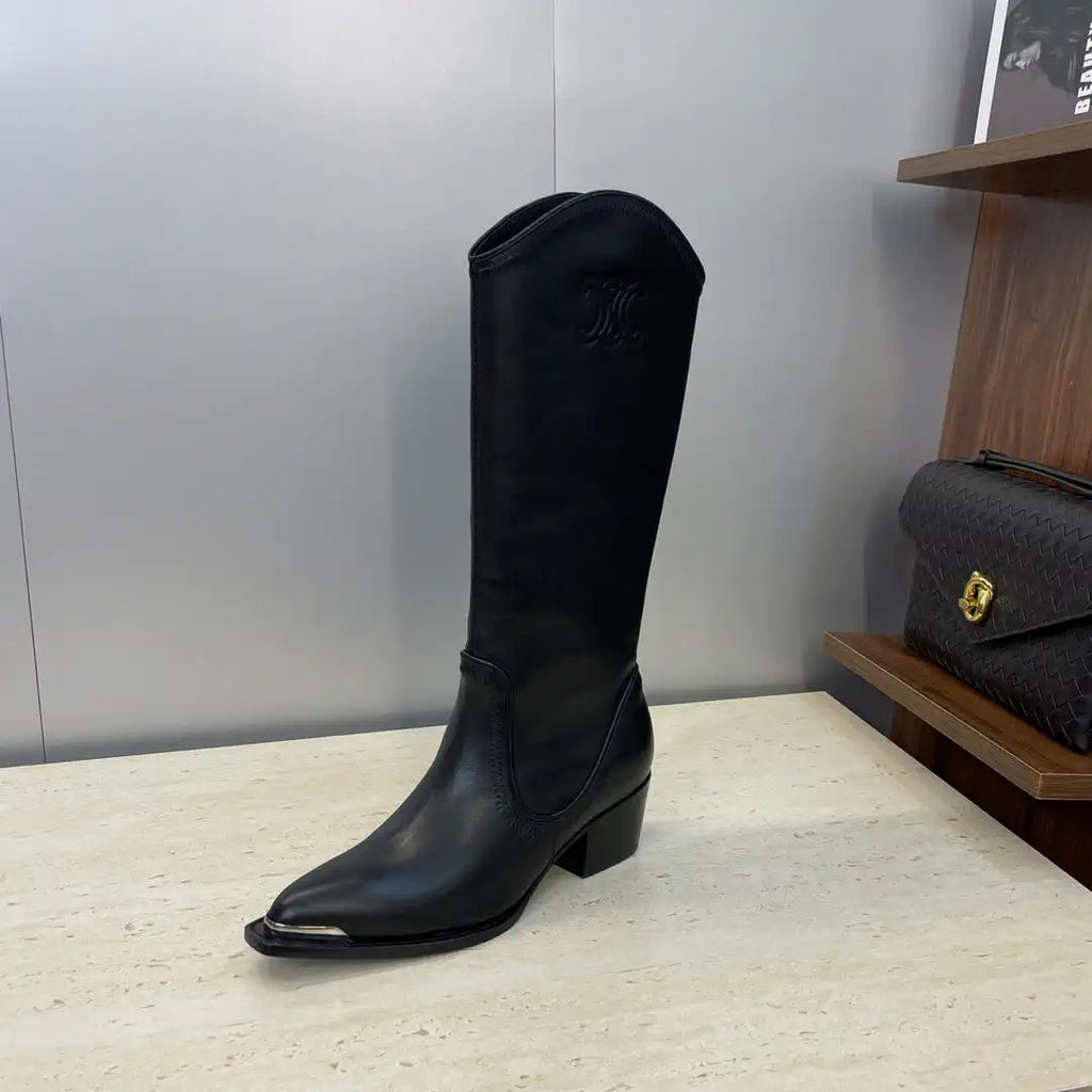 Celine Women Shoes New Punk Style Iron-Toe Motorcycle Boots CE10016
